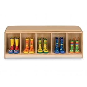 Jonti-Craft 90935JC 5-Section Bench Locker, Camel Cushion