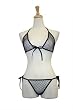 Exposed by Magic Silk Fishnet Tie Side Bra and G-String Set, Lrg/Xl, Black