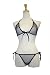 Exposed by Magic Silk Fishnet Tie Side Bra and G-String Set, Lrg/Xl, Black