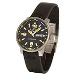 GEVRIL 2 Mens AUTOMATIC SWISS WATCH BLACK YELLOW RUBBER STRAP 4012R by Gevril