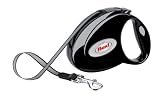 Flexi Elegance 2 Onyx Black Retractable Leash. For small to medium-sized dogs up to 55 LBS.