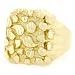 14k Solid Yellow Gold Nugget Diamond Cut Mens Ring