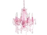 Silly Gifts SY100774PI-110VP Gypsy Small Pink 6 Arm Chandelier with Plug