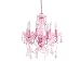 Silly Gifts SY100774PI-110VP Gypsy Small Pink 6 Arm Chandelier with Plug