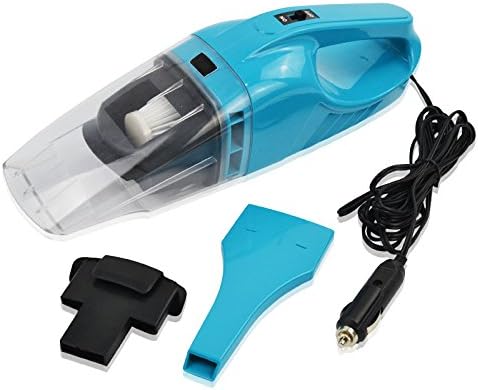BESDI Automotive Wet Dry Amphibious Portable Mini Car Vacuum Cleaner Handheld Cleaner Dustbuster Wire Length in 16.4Ft (Blue)