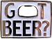 "Got Beer?" WHITE Rectangular Metal Bottle Opener Belt Buckle