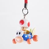 NINTENDO WII SUPER MARIO KART MINI 1" FIGURE CELL PHONE STRAP BABY TOAD MUSHROOMIMAGE
