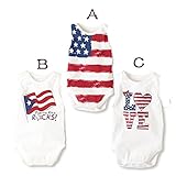 （ワボーズ） Waboatsベビー夏のアメリカの国旗ノースリーブロンパース カバーオール ベビーロンパース ベビーカバーオール B 80
