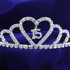 Nested Hearts Quinceaneras Silver Tiara
