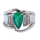 Almaz Platinum Emerald and Diamond Ring 1.38ct