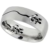 Stainless Steel 3/8 in. (9 mm) Comfort Fit Band w/ Lizard Cut-Outs (Available in Sizes 7 to 14), size 13
