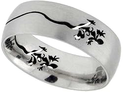 Stainless Steel 3/8 in. (9 mm) Comfort Fit Band w/ Lizard Cut-Outs (Available in Sizes 7 to 14)