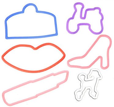 418trFSF3eL 24 Pack Diva Silly Shaped Rubber Bands by BandzMania