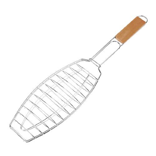 Poignée en bois de pique-nique en plein air barbecue Outils Simple Fish Grill Panier