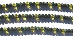 Faceted Gemstone Bead Green Tigereye Mix - 7 Inch Strand