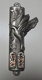 Pewter Mezuzah with Swarovski Crystals