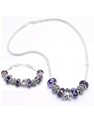Dog Charm Bracelet and Necklace Gift Set Girls Pandora Style Gift Boxed