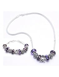 Dog Charm Bracelet and Necklace Gift Set Girls Pandora Style