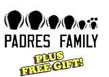 10.5" x 4.5" Padres Baseball Family Vinyl Sticker Decal [Die-cut, White] + with Free Baseball Pencil