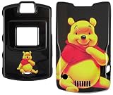 Black Winnie the Pooh Hard Case for Motorola RAZR V3 / V3c - V3 Cell Phone Faceplate Cover