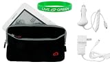 Non-OEM Amazon Kindle 2 Microfiber Dual Pocket Sleeve Case with Car and Home Charger - Black