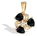 14K Yellow Gold Genuine Trillion Black Onyx and Diamond Pendant