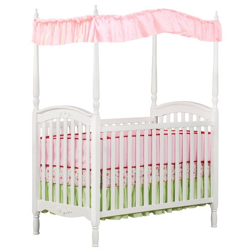 New Crib Size Eyelet Bubblegum Pink Princess Canopy Fabric Top