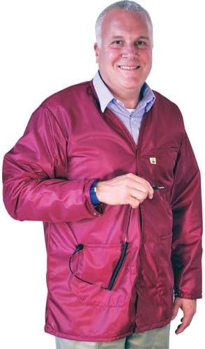 Tech Wear Voj-33Key V-Neck Esd-Safe Shielding Jacket, Medium