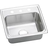 Elkao|#Elkay PSR1918OS4 Elkay 20 Gauge Stainless Steel 19 Inch x 18 Inch x 7.125 Inch single Bowl To