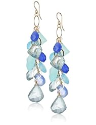 Devon Leigh Blue Chalcedony Blue Quartz Cluster Earrings