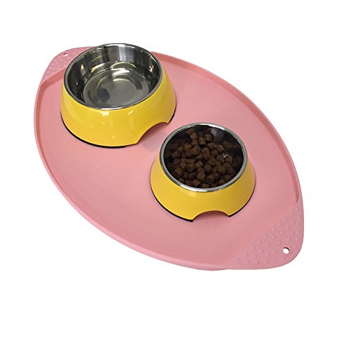 Cat Feeding Food Bowl Mat With Raised Anti Spill Edge and Easy To Carry