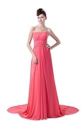 Strapless Beaded  Backless Charmeuse/Chiffon Evening Dress  With Ruffles