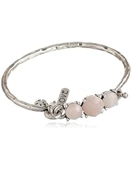 Lucky Brand "Sp14 Project X Love" Rose Quartz Set Stone Bangle Bracelet, 1.25"