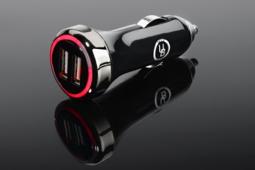 Yubi Power YPCC-210B 2.1Amps / 10W Dual USB Car charger Designed for Apple and Android Devices - Black