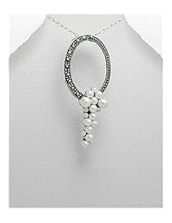 Marcasite Pendant Necklace In Sterling Silver
