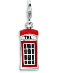 Sterling Silver Enameled Phone Booth LobSterling Clasp Charm
