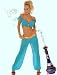 Hotel Uniforms - Genie Princess Costume, MEDIUM/LARGE, LIGHT BLUE
