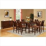 Lusaka 9 Piece Counter Height Dining Table Set in Multi-Step Rich Cherry