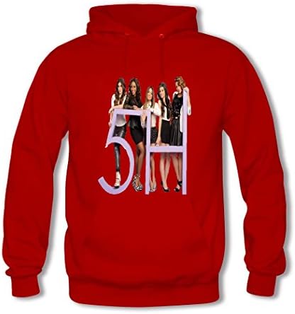 SHSUE Men's Fifth Harmony Printed Cotton Hooded Sweatshirt XX-Large Red