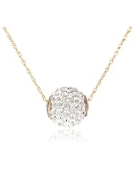 10K Gold by Madison Avenue Collection made with Swarovski Elements Slide Ball Pendant Necklace