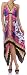Butterfly Paisley Print Satin Pleated V-Neck Halter Handkerchief Hem Maxi / Long Dress ( 3 Colors )