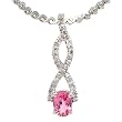 14K White Gold Pink Sapphire and Diamond Pendant
