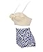 Haicoo Vintage High Waist Floral Women's Bikini Set Strappy Push Up-X030-BgTPB2
