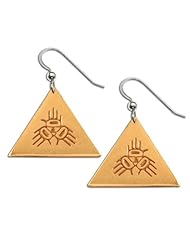 14K Yellow Gold Northwest Coast Native American Many Hands Earrings. Made in USA.