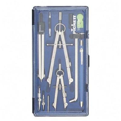 CHA1503NC - Drafting Set, 5 Piece, Chrome Plated Fine Tool Steel, Silver