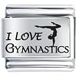 I Love Gymnastics Laser Italian Charm