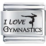 Pugster I Love Gymnastics Laser Italian Charm