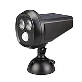 Flylinktech ソーラーライト 人感センサー 自動点灯 屋外 防水 300ルーメン 2000mah 360度回転 2led 屋外照明/軒先/壁掛け/庭先/玄関周りなど対応 夜間自動点灯 (防水