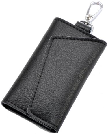 Heshe Fashion Genuine Leather Key Case Pure Color 6 Key Holder Keychain Key Ring