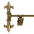 48 Fleur de Lis Tapestry Holder Set - Antique Brass